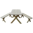 thumbnail image 3 of Yellow Pine Cross Legged Picnic Table with 2 Benches Size 6ft, 8ft, 3 of 15