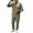 Army Green, variant on Mens 2 Piece Outfits Textured Crew Neck Top & Straight Sweatpants Set Elastic Waist Loose Daily Smart Loungewear Suit