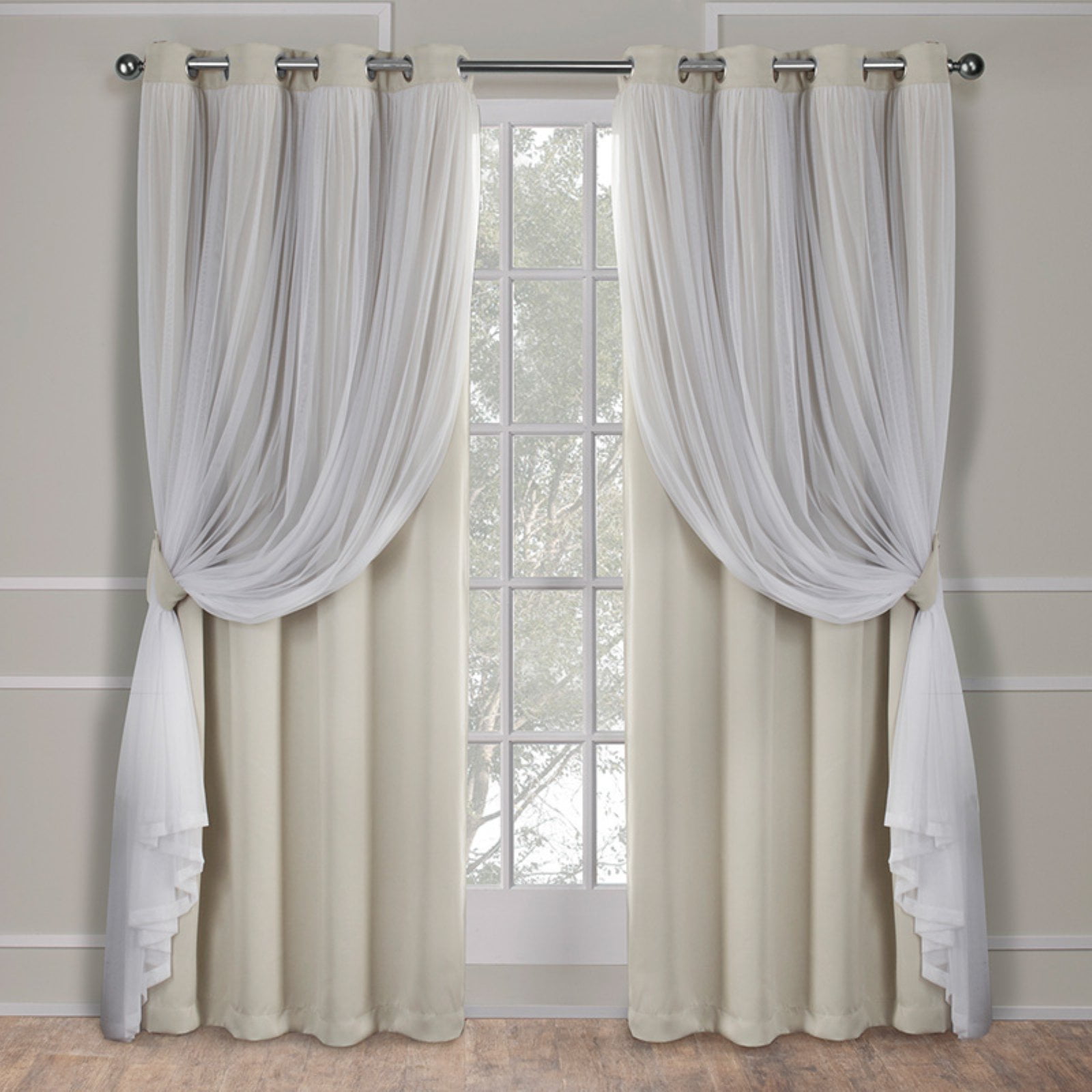 Exclusive Home Curtains Catarina Layered Solid Room Darkening Blackout