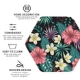 thumbnail image 3 of Pofeuu Green Tropical Leaves Print Coasters for Drinks, 4Pack PU Leather Coasters, Bar Drink Coasters for Tabletop Protection, Furniture from Damage-Hexagon, 3 of 6