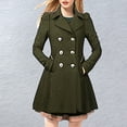 thumbnail image 2 of Women's Plus Size Winter Peacoat Double Notched Lapel Elegant Dress Coat Warm Trench Outerwear Stylish A Line Fashion, 2 of 2