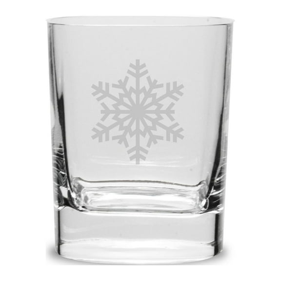 Snowflake 11.75 oz. Deep Etched Double Old Fashioned Glass