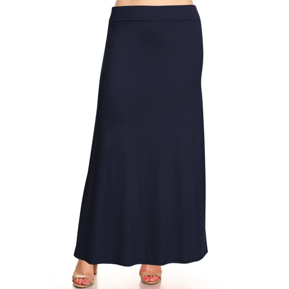 MOA COLLECTION Plus Size Pencil Skirt - Sexy High Waist, Solid Color, Knee Length