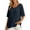 Navy Womens Tops, variant on Womens Tops Cotton Linen Summer Tshirts for Women V Neck Elbow Length Sleeve Split Front Loose Casual Tshirts