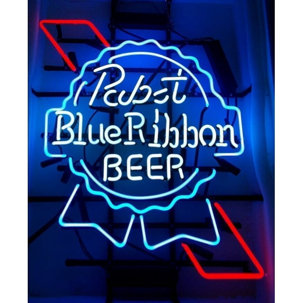 Desung Brand New Pabst Blue Ribbon Neon Sign Lamp Glass Beer Bar Pub
