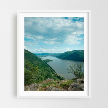 The Hudson from Breakneck Ridge 02 - Philipstown New York Photography White Framed Wall Art Print 16 x 20 inches