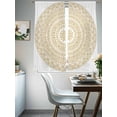 thumbnail image 5 of Beige Boho Sheer Curtains 63 Inch Length 2 Panels Set, Semi Transparent Voile Rod Pocket Curtains for Living Dining Room Bedroom Drapes Retro Farmhouse Ethnic Abstract Geometric Art, 5 of 6