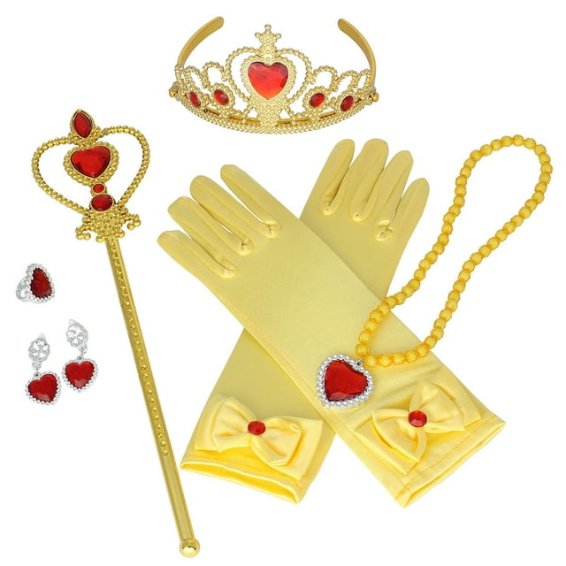 Ensemble de 6 Pcs d'Accessoires de Déguisement Princess, Mignons, Styles Variés, Ensemble de Bijoux Princess