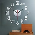 thumbnail image 2 of Apmemiss Clearance Frameless DIY Wall Clock, Large Modern 3D Mirror Wall Clock Decor Sticker Clock kit for Home Living Room Bedroom Office Wall Decorations, 2 of 5