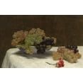 thumbnail image 2 of Fantin-Latour, Henri 14x10 White Modern Wood Framed Museum Art Print Titled - Still Life with Grapes and a Carnation, c. 1880, 2 of 4