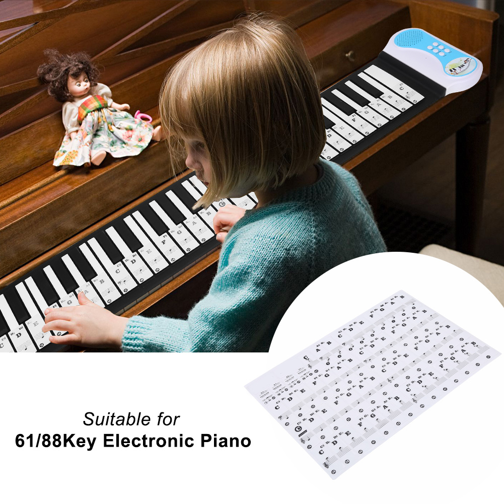 Transparent Removable Piano Key Board Sticker for 61/88 Key Electronic ...