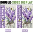 thumbnail image 3 of Dyrenson Welcome Spring Summer Beach Hydrangea Flower Decorative Garden Flag, Coastal Floral Basket Starfish Conch Yard Outside Home Decoration, Nautical Burlap Outdoor Small Decor Double Sided 12x18, 3 of 6