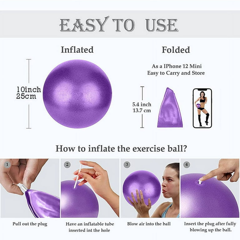  Jexine 10 Pcs 8 Inch Pilates Yoga Ball Mini Exercise