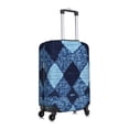 thumbnail image 4 of Multi-Size Suitcase Protective Cover Full Range Double Stitching Invisible Zipper For Travel Business Argyle Plaid Deepskyblue_2 Large, 4 of 8