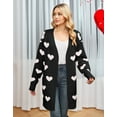 thumbnail image 2 of Drvitor Valentines Cardigans for Women Heart Printed Open Front Cardigans Casual Loose Mid-Length Cardigan Sweaters, 2 of 8