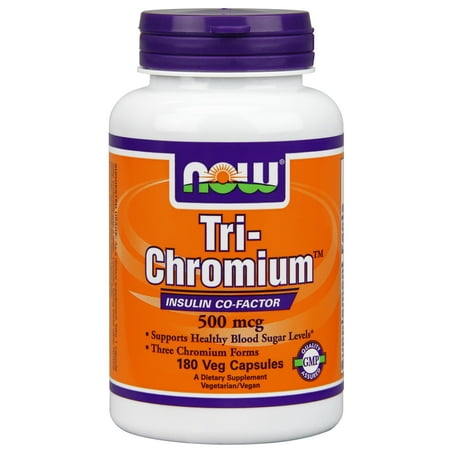 NOW Foods Tri-chrome 500 mcg + cinnam 180 capsules végétales