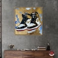 thumbnail image 3 of Golden Sky Sneakers Modern Sneaker Art Prints Canvas Wall Art by Notoriart, Gold Floater Frame, 40"x40", 3 of 7
