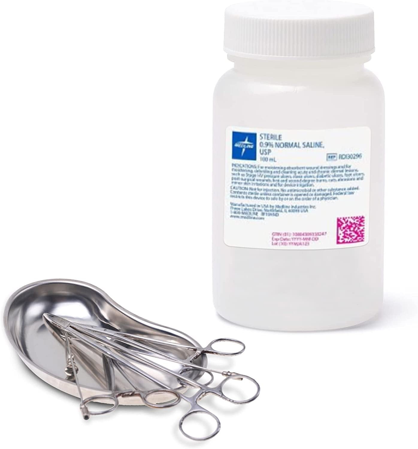 Irrigation Solution 100 mL. 48 Disposable Bottles of Sterile Sodium Chloride 0.9 Sterile Saline