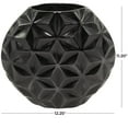 thumbnail image 3 of CosmoLiving by Cosmopolitan Aluminum Modern Bud Shape with Geometric Pattern Decorative Vase, 12"W x 11"H with Glossy Black Finish, 3 of 7