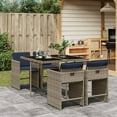 thumbnail image 1 of vidaXL 5 Piece Garden Dining Set with Cushions Grey Poly Rattan, 1 of 5