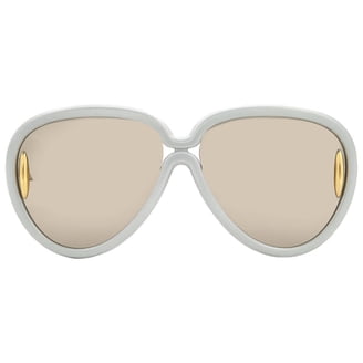 Loewe Men Sunglasses Gold Blue Leather Brown Gradient Square LW40006U 33G Loewe Unisex LW40006U 56mm Sunglasses, Gold - Walmart.com main image 2