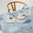 thumbnail image 2 of Starfish Seashell Tablecloth, Blue Coastal Nautical Tropical Summer Beach Theme Vintage Table Cloth for Home Kitchen Dining Patio Outdoor Picnic Party, Rectangle(55x55in), 2 of 6