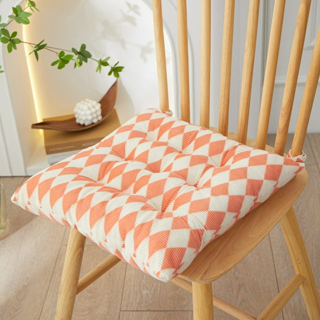 Nvzi Cojín para jardín, terraza, hogar, cocina, oficina, grueso y cómodo, color naranja, 16 x 16 pulgadas