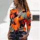 thumbnail image 2 of Moda Mujer Camiseta de manga larga Otoño Cremallera Impresión Blusa Otoño Tops Fridja  czfsfas6630, 2 of 5