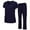True Navy Blue, variant on ACTIVE UNIFORMS Women's Breathable Cool Stretch Fabric Scrub Top and cargo Pant Set (Black, X-Small)