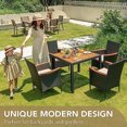 thumbnail image 3 of Devoko Outdoor Patio Dining Set, 5 PCS Outdoor Patio Furniture Set, Patio Conversation Set with Acacia Wood Table Top,attan Outd My Lux Decor Round, 3 of 7