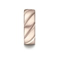 thumbnail image 3 of Benchmark� 14k Rose Gold Comfort Fit Satin Finished Swirl Pattern Design Wedding Band Ring, 3 of 7