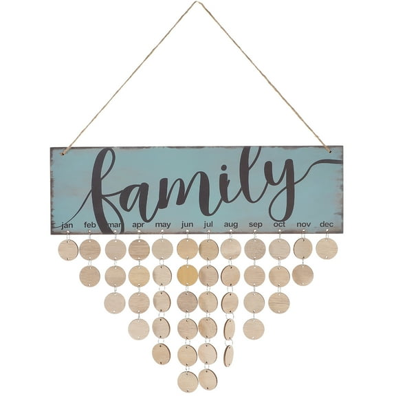 KONTONTY Happy Birthday Sign Family Birthday Board Wooden Colorful 1 Plaque 50 Round Discs