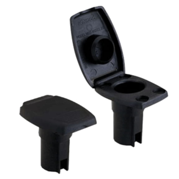 5" Black Attwood Marine Oval Base for Angled Pole 2-Pin