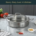 thumbnail image 5 of DELARLO 12-Inch Stainless Steel Saute Pan with Lid, Double Handle, 6 Quart, Induction, Oven & Dishwasher Safe, 5 of 5