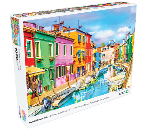 1000 Teile Puzzle Burano Venedig – 69x51 Cm, Farbenfroh, Für Erwachsene & Teens