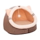 thumbnail image 5 of Cama para gatos, cama para mascotas, súper suave con juguete de bola de cojín extraíble, tienda de campaña para cama para gatos, casa cueva plegable M, 5 of 10