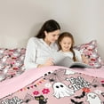 thumbnail image 5 of Feelyou Sugar Halloween Ghost Full Size Comforter Sets for Child, Funny Pumpkin Spider Web Bedding Comforter Set, Cartoon Rustic Flower Reversible Bedding Sets, Lightweight Room Decor, 3 Pieces, 5 of 8