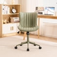 thumbnail image 6 of Kidol & Shellder Armless Desk Chair, Soft Faux Leather Swivel Office Task Chair, Olive Green Same-Colored Bottom, 6 of 6