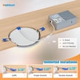 thumbnail image 4 of VOLISUN 4 inch Pot Lights, 5CCT LED Slim Recessed Light, 2700K-5000K Selectable, 9.5W Eqv 80W, 810LM Dimmable LED Pot Lights, Ceiling Light IC Rated(, 4 of 10