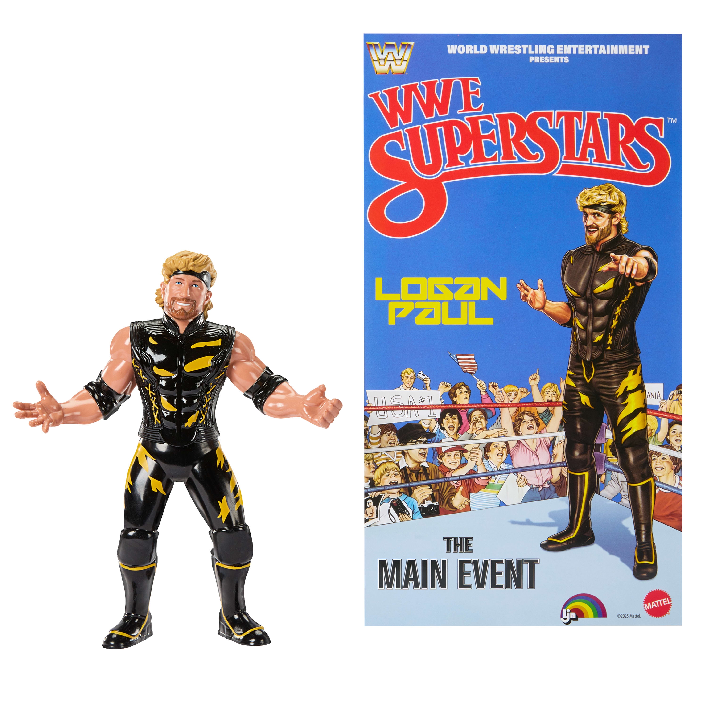 WWE LJN Superstars Logan Paul Action Figure, 1980s Retro 8-inch Collectible Toy - Walmart Exclusive