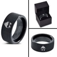 thumbnail image 4 of Tungsten Cool Guy Nerd Glasses Geek Hair Game Band Ring 9mm Men Women Comfort Fit Black Flat Cut Brushed Polished, 4 of 4