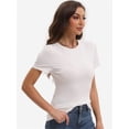 thumbnail image 5 of Women's Basic Solid Active Soft Short Sleeve Crew Neck Top T-Shirts, 5 of 6