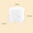 thumbnail image 3 of Modern Round Storage Ottoman, Ottoman With Storage with Metal Base and Removable Lid, Foot Stools Ottoman for Living Room, Bedroom, Makeup Room, White, 3 of 7