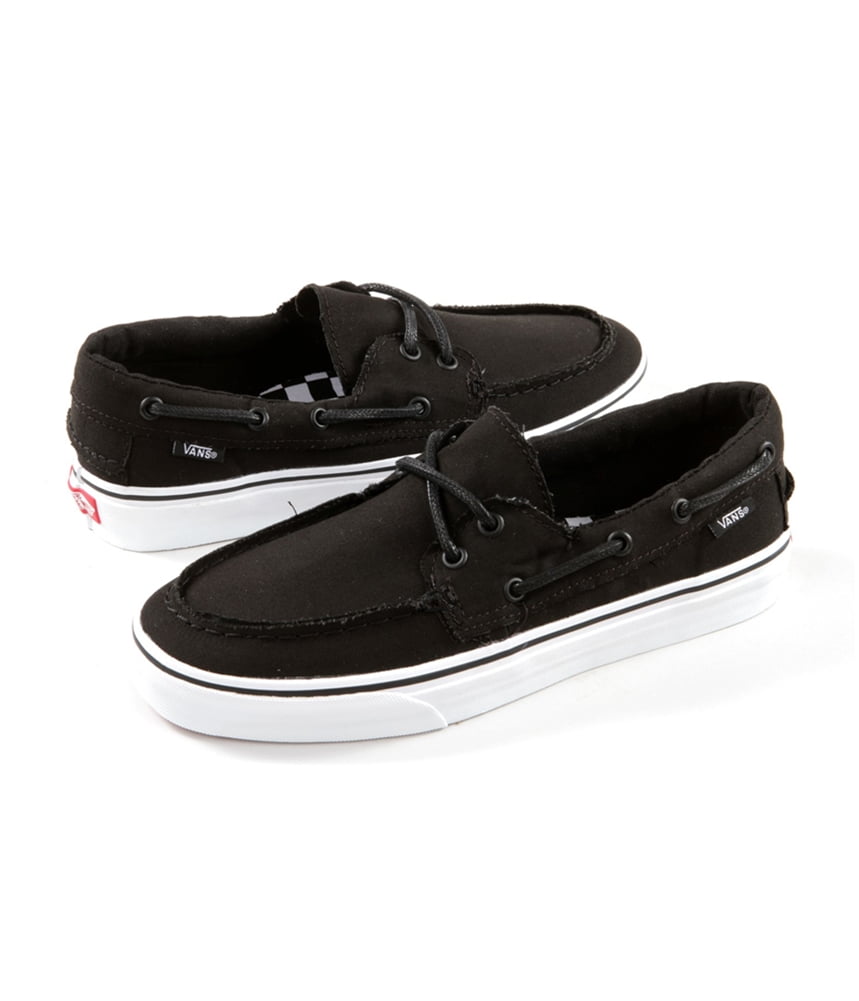 vans zapato del barco black and white