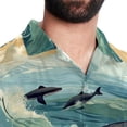 thumbnail image 5 of Whale Men's Short Sleeve Poplin Shirt, Button Down Casual Summer Beach Printed Unisex Shirt, 5 of 6