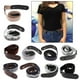 thumbnail image 3 of Cinturón de material cuero sin hebilla para mujer, hombre, cinturón sin hebilla, cinturón elástico para pantalones , pantalones, 3,2 cm de ancho Yinane Hebilla Cinturón elástico libre, 3 of 8