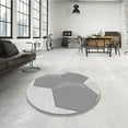 thumbnail image 3 of Ahgly Company Indoor Round Patterned Gray Goose Gray Area Rugs, 8' Round, 3 of 6