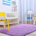 thumbnail image 2 of Homore Cute Fluffy Velvet Carpet Soft Washable Area Rugs for Bedroom/ Living Room Decoration,8'x10',Purple, 2 of 7