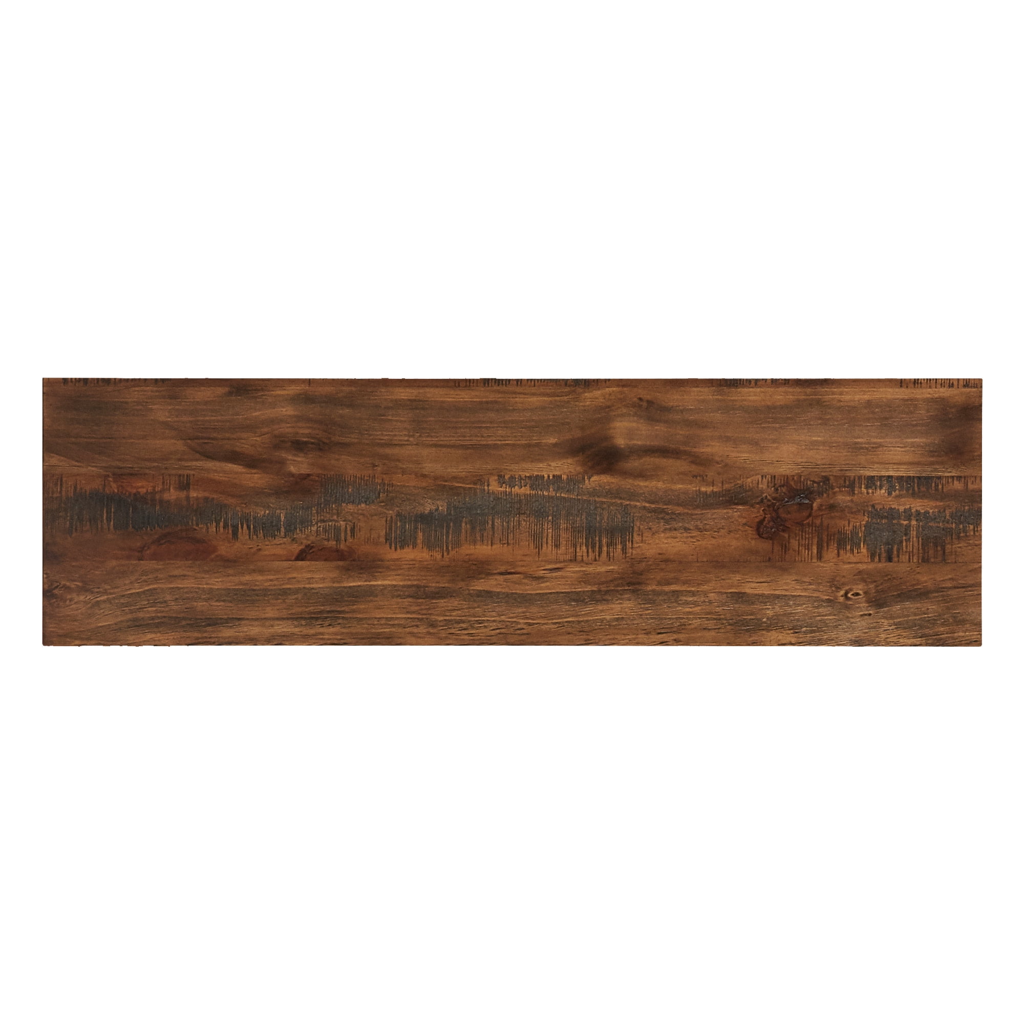 Weston Home Westyn Rustic X-Base Wood and Metal TV Stand for TVs up to 65", Brown Finish