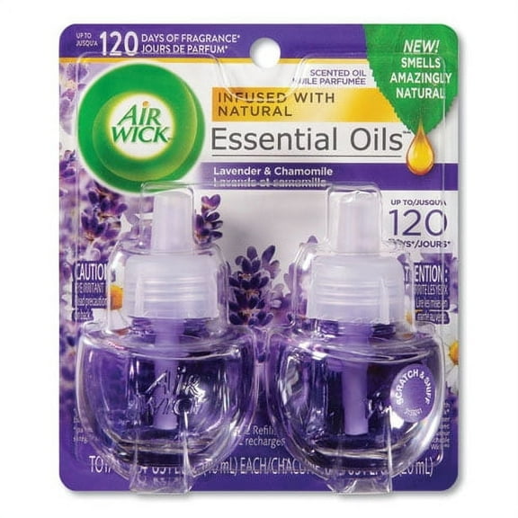 Air Wick Scented Oil Refill, Lavender and Chamomile, Purple, 0.67 oz., 2 ct.